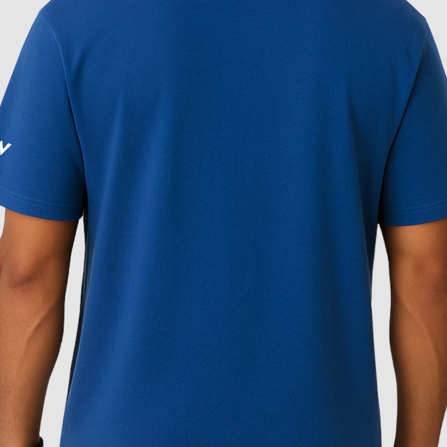 WHT YOU WEAR Solid Oversize Round Neck Blue T-Shirt for Men