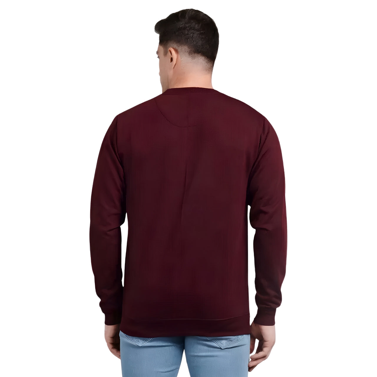 WHT YOU WEAR || Classic Crew Neck Maroon Sweatshirt, Long Sleeve