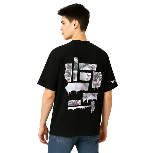 WHT YOU WEAR Abstract Renaissance Art Graphic Oversized T-Shirt for Men