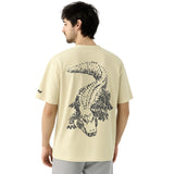 WHT YOU WEAR Crocodile Oversize Back Printed Round Neck T-Shirt for Men