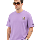 WHT YOU WEAR Happiness Bear Split Skull Graphic Oversized T-Shirt for Men