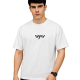 WHT YOU WEAR Switch Off Bubble Text Graphic Oversized T-Shirt for Men