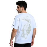 WHT YOU WEAR Crocodile Oversize Back Printed Round Neck T-Shirt for Men