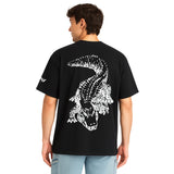 WHT YOU WEAR Crocodile Oversize Back Printed Round Neck T-Shirt for Men