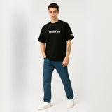 WHT YOU WEAR Oversized T-Shirt with The Wild Ones Never Die Statement Graphic Oversized T-Shirt for Men, Black, Short Sleeve