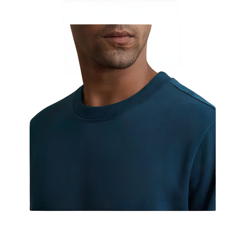 WHT YOU WEAR || Classic Crew Neck Blue Sweatshirt, Long Sleeve