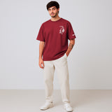 WHT YOU WEAR Crocodile Oversize Back Printed Round Neck T-Shirt for Men