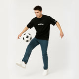 WHT YOU WEAR Oversized T-Shirt with The Wild Ones Never Die Statement Graphic Oversized T-Shirt for Men, Black, Short Sleeve