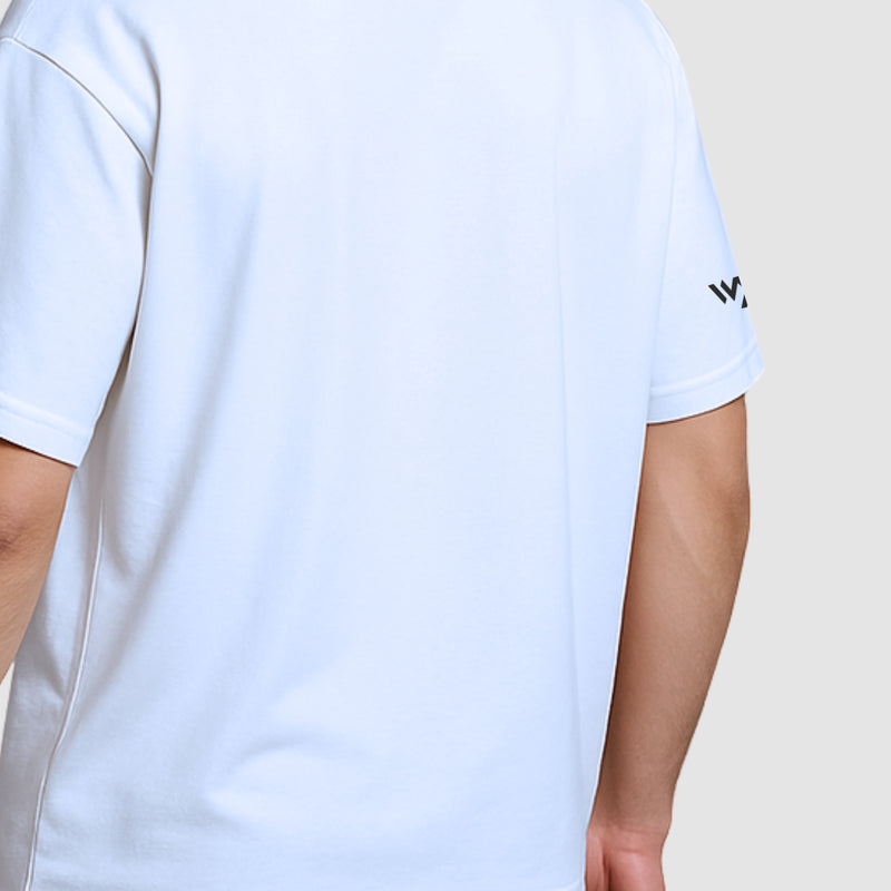 WHT YOU WEAR Solid Oversize Round Neck white T-Shirt for Men