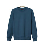 WHT YOU WEAR || Classic Crew Neck Blue Sweatshirt, Long Sleeve