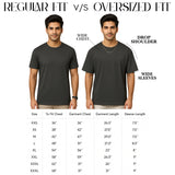WHT YOU WEAR Solid Oversize Round Neck Black T-Shirt for Men