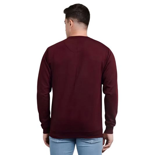 WHT YOU WEAR || Classic Crew Neck Maroon Sweatshirt, Long Sleeve