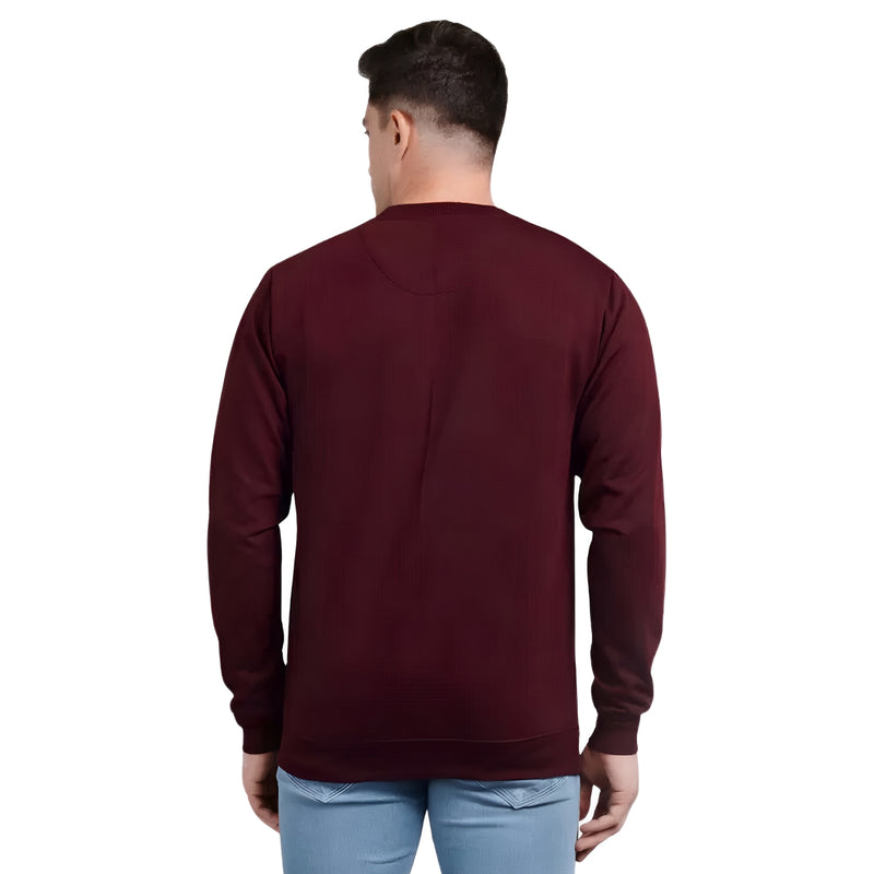 WHT YOU WEAR || Classic Crew Neck Maroon Sweatshirt, Long Sleeve