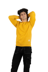 WHT YOU WEAR || Classic Crew Neck Yellow Sweatshirt, Long Sleeve