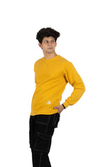 WHT YOU WEAR || Classic Crew Neck Yellow Sweatshirt, Long Sleeve
