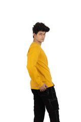 WHT YOU WEAR || Classic Crew Neck Yellow Sweatshirt, Long Sleeve