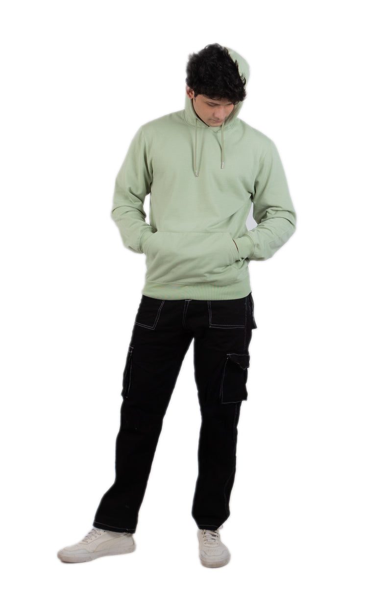 WHT YOU WEAR || Classic Men’s Hoodie Light Green – Comfortable & Stylish Everyday Wear ||Hooded Sweatshirt Core Solid Hoodie