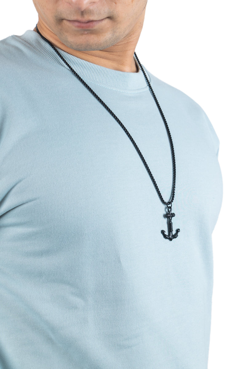 WHT YOU WEAR || Classic Crew Neck Aqua Sweatshirt, Long Sleeve